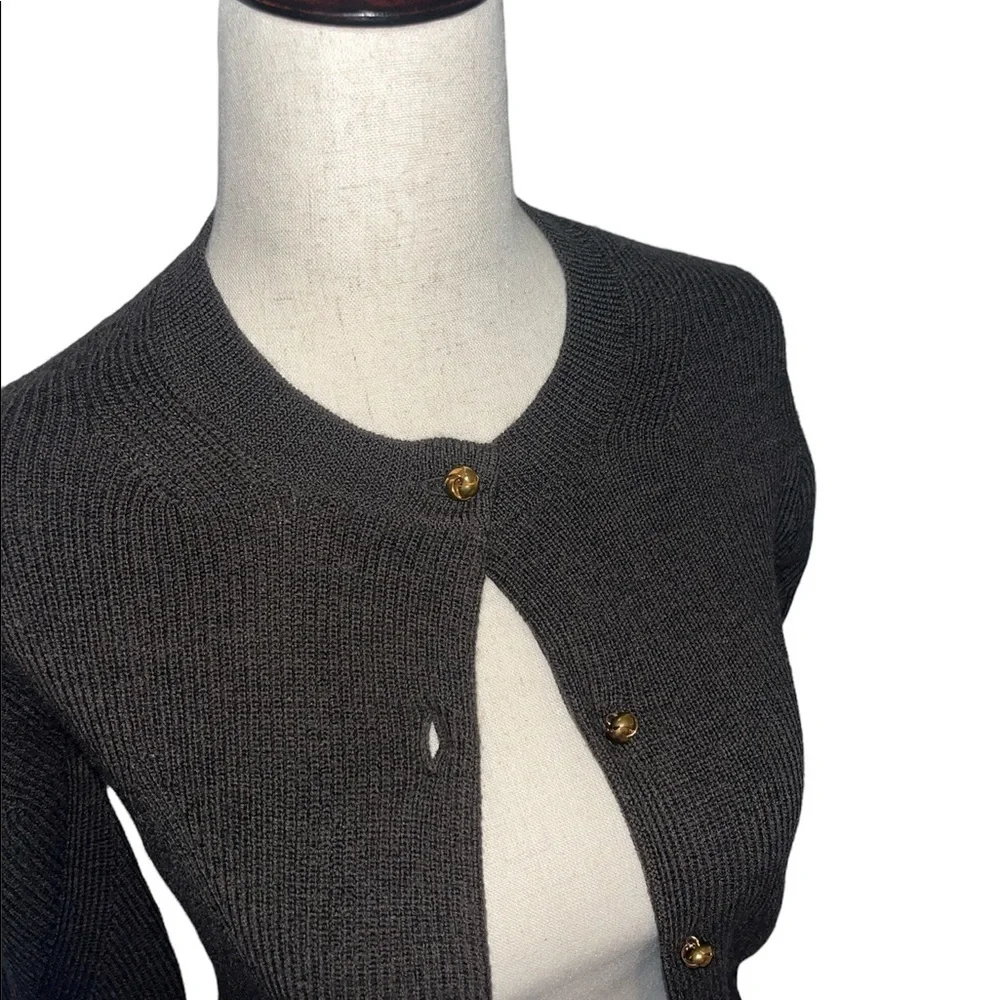 Trina Turk Brown Merino Wool Cardigan - Picture 3 of 6